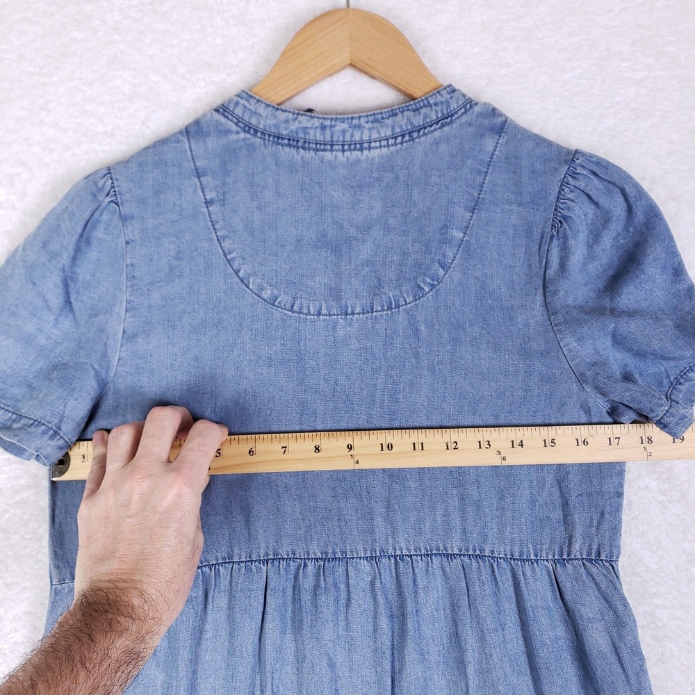 Velvet Heart Tencel Tiered Mini Dress XS Blue - Picture 9 of 10